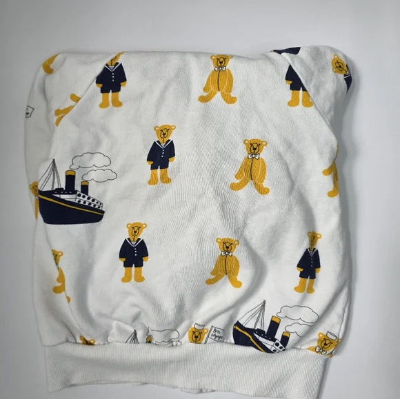 White Bear & Naval Print Hoodie